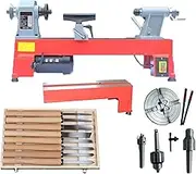 550W 39.4 * 10in Manual Wood Lathe Kit，With Lathe Extension Guide & 8-piece 65 Manganese Steel Turning Tool & 6in Linkage Chuck， For Woodworking DIY Wood Turning