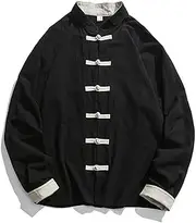 [MAIFURUN] Jacket Men Traditional Chinese Clothing Linen Hanfu Top Long Sleeve Tang Suit Kung Fu Shirt Cardigan Coat M-5XL