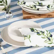 Cucina Stripe Tablecloth - White, 150 x 320cm, 100% Cotton