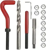 15 Piece M10x1.0x13.5mm Thread Repair Kit, Metal Drill Bit Tap and Threaded Inserts Installation Tool Set, for Machine Repair