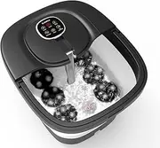 CuPiLo Foot Spa Bath Massager, 2025 Upgraded Foot Bath with Circulation Heat, Motorized Shiatsu Massage Balls, Pedicure Soaking Tub with Waves, Remote, Handle, Feet Stress Relief, Gifts