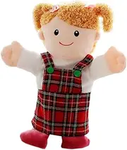 ZXUY Family Style Hand Puppets Soft Plush Puppets Family Members Hand Puppets Cute Toys for Kids Storytelling Imaginative Pretend Play Teaching (Sister)