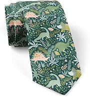 [KAWAMOUSE] (Dinosaurs) Fashion Novelty Necktie, Conversation Neckwear Ties Great for Party and Events, As Shown