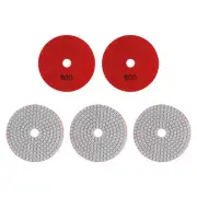5pcs 4" Grit 600 Diamond Polishing Pad Wet/Dry for Stone Concrete Marble Quartz
