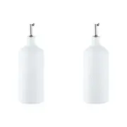 2x Maxwell & Williams White Basics Diamonds S/S 500ml Oil Bottle Container WHT