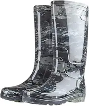 [CLSQLXYJZC] Men's Rain Boots Waterproof, Men's Camouflage High Barrel Waterproof Anti Slip Rubber Rain Shoes, Lightweight and Durable Garden Work Rain Shoes, for Farming, Hunting, Lawn Work