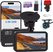 Dash Cam Front and Rear, Dash Camera for Cars Wifi/App Control Dual Dashcam W/ 6