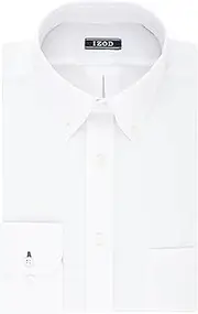 [IZOD] Men's Tall FIT Dress Shirts Stretch Solid (Big and Tall), White, 19" Neck 37"-38" Sleeve