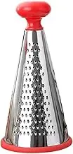 1pc Stainless Steel Three Sided Grater Slicer Multifunctional Vegetable Tool for Effortless Potato Cucumber and Carrot Slicing Kitchen Gadget Red Silver
