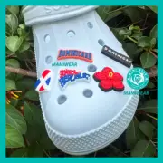 Dominican Republic DOMINICANA DOMINICAN HEART FLAG 5 Pieces Shoe Charms +Sticker