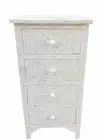 bone inlay white tall boy chest white