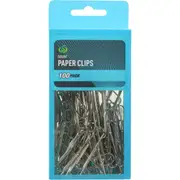Woolworths Essentials Paper Clips Silver 50Mm 100 pack