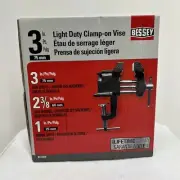 BESSEY BV-C030 Clamp-On Bench Vise, Light-Duty, 3” Wide Jaws