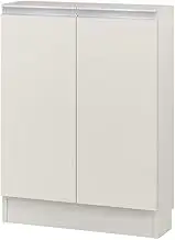 IWATSUKI MIO-8048SHWH Storage Shelf with Door, White, Width 17.7-47.2 inches (45-120 cm), Depth 7.7 inches (19.4 cm), Height 31.5 inches (80 cm), Slim, with Cut Backing