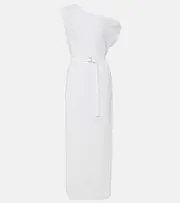 [Norma Kamali] Norma Kamali One-shoulder jersey maxi dress AU 12 white