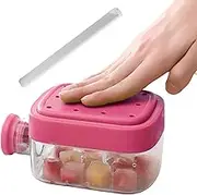 Water Bottle Cube Ice Tray - 500ml Cube Ice Bottle - Easy Release Portable Hot Weather Supplies with Lid and Straw for Daily Life Kitchen Picnic Camping Gathering