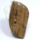 40.70 CT Natural Australian Boulder Opal Pendant Necklace + Free Siver 925 Chain