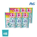 【日本P&G】ARIEL 4D超濃縮抗菌凝膠洗衣球-清新白花(淺藍)-36入X6袋(2023日本境內版/補充袋裝)