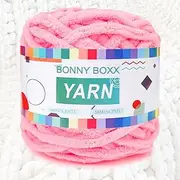 Chenille Chunky Crochet Yarn, Baby Velvet Yarn for Blankets Crafts, Fluffy Plush Bulk Yarn for Crochet & Knitting(100G/54.7YD, Light Pink)