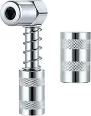 Kjzeex 90 Degree Grease Coupling Grease Gun Adapter with Sleeves Grease Nipple Mouthpiece Connection Nipple for Car Truck Digger Agriculture Industrial Applications