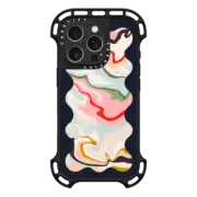 iPhone 16 Pro Ultra Bounce Case MagSafe Compatible Retro Rainbow with Black Wavy Border