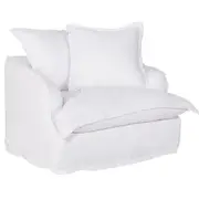 Hayman Slip Cover Arm Chair - White Linen