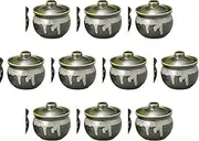 Set of 10 Oribe Flow Lids [8 x 8 cm (180 cc)] | Kamame Setomonohonpo