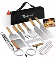 ROMANTICIST 19-Piece Griddle Tool Kit - Professional Stainless Steel Grilling Se