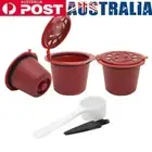 3pcs Refillable Reuse Coffee Capsule Filters for Nespresso Machine (Red)