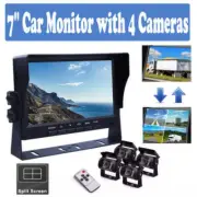NNEDSZ 4-Channel Split 7" Screen Monitor w/4 Reversing Camera Kit for Truck Trai