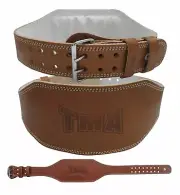 TMA Original Leather Gym 6" Training Weight Lifting Belt Back Support