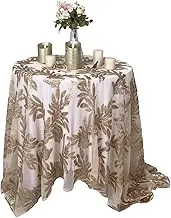 BTF Home Sequin Table Overlay,Champagne 50x80 Inch Embroidered Tablecloth,Rectangle Sparkle Sequin Table Cloth for Wedding,Party,Baby Shower