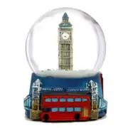 London Snow Globe with Big Ben and Union Jack Flag, (3.5 Inches Tall), 65mm