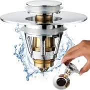 Universal Bathroom Sink Stopper - Stainless Steel Bounce Drain Filter, Pop up Dr