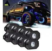 8pcs LED Rock Lights For JEEP Wrangler Off-Road Glow Under Body Wheel Rig Lights