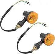 Alipis 2Pcs Halogen Turn Signal Lights for Motorcycles High Brightness Direction Indicator Lamps Black and Orange Durable Steering Lamps for Bikes Clearly Visible Under Sunlight