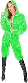 [EGEN] Sissy Gothic Sexy Clear PVC Zip Hooded Jumpsuit Long Sleeve Rompers Waterproof Baggy Pants One Piece Cosplay Costume Fetish 7XL (6X-Large,Green,6X-Large)