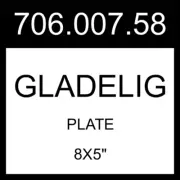 IKEA GLADELIG Plate Gray 8x5" 706.007.58