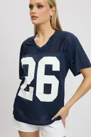 Blue Sport Tee Short Sleeve - Size 16XL, Women's Graphic Tee