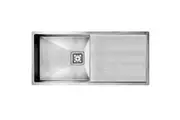 SWEDIA Dromma Stainless Steel Kitchen Sink - 1000mm Single Bowl with Drainboard - 1.5mm Thick - Top/Under Mount