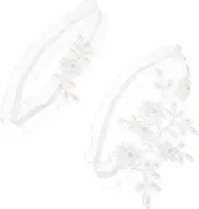 [NIYANGLE] 1Pair Bridal Stretch Garter with Pearl Embellishments Comfortable Lace Leg Ring Elastic Non Slip Design for Weddings Proms and Special Events White