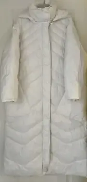 NWT Sundance Catalog White Long “Snowfall Beauty Puffer Coat” Size PL $248