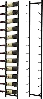 Giantex Wall Mounted 12 Bottle Wine Rack, Black Metal Wine Bottle Holder for Wall, Space-Saving, Rust-Proof, Modern Style, Easy Assembly