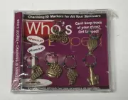Wine Glass Charms Picnic Themed- Set of 6 NEW Vintage Wineopoly “Who’s Looped”