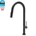 KYLINS WELS Matt Black Round Pull Out Down 2 Modes Spout Kitchen Sink Tap Mixer