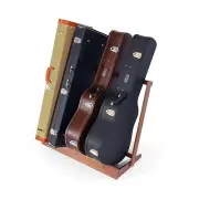 Guitar Case Rack, Folding Black Walnut Wood Guitar Case Stand for Multiple Gu...