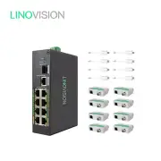 LINOVISION 8 Port PoE + Ethernet over Coax (EOC) Hybrid ePoE Switch Kit