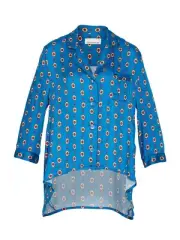NEW PETER ALEXANDER WOMENS BLUE PJ NIGHTSHIRT L $79.95 VISCOSE