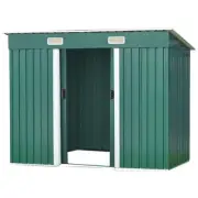 Wallaroo Garden Shed Flat (Green) - 4 x 8ft 4x8 Feet