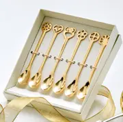 Bugatti Lucky Charm Set of 6 Moka Spoons - Gold